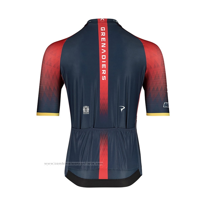 2022 Maillot Cyclisme Ineos Grenadiers Profond Bleu Rouge Manches Courtes et Cuissard